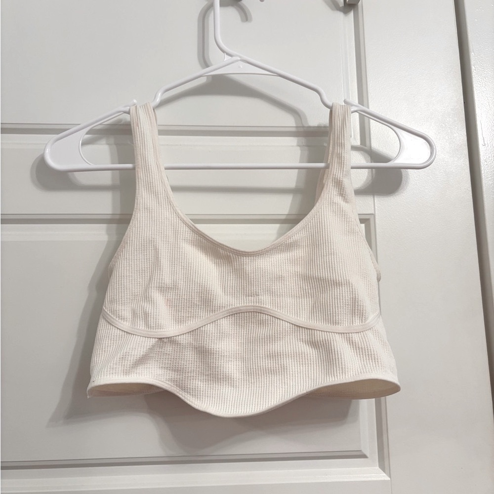 White Ribbed Crop Top